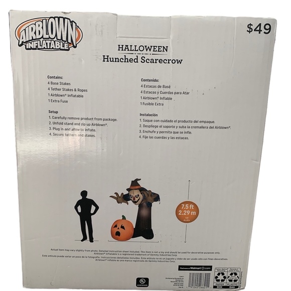 Airblown Inflatable Halloween Hunched Scarecrow - Picture 2 of 4